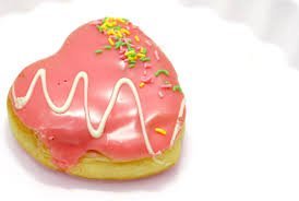 heart shaped sugary donut