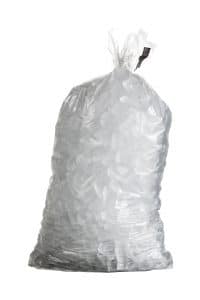 plastic bag of ice